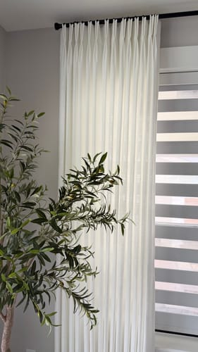 Customer photo review of Cassie Linen Blend Custom Curtains