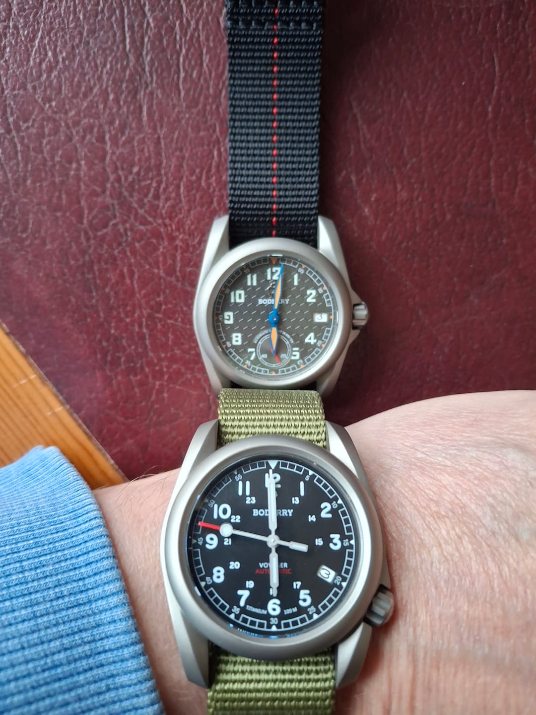 Customer photo review of VOYAGER - 100M Waterproof Titanium Automatic Field Watch | Black/ArmyGreen