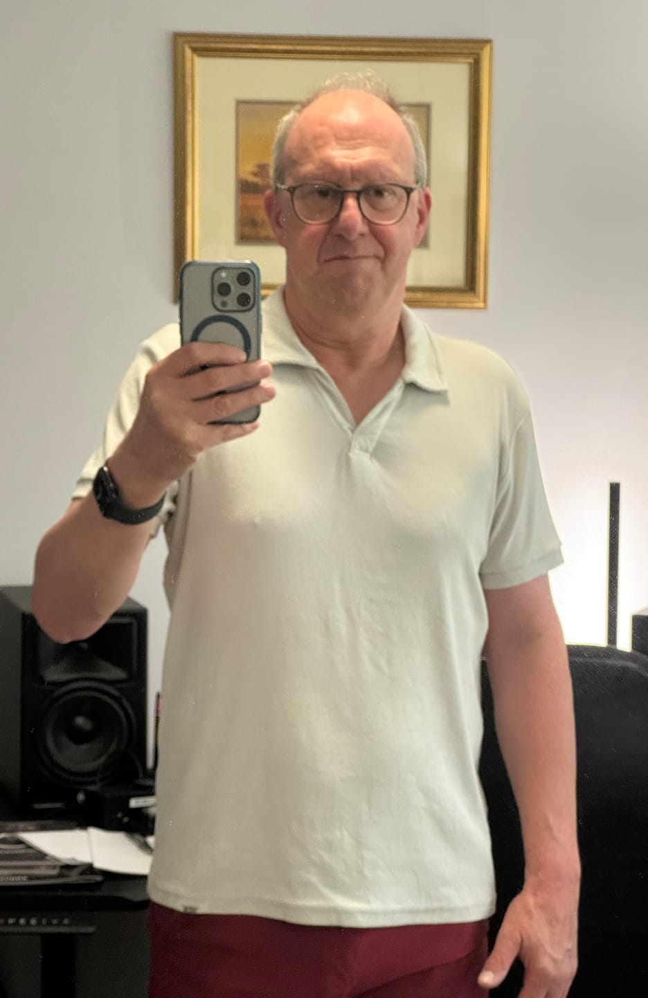 Customer photo review of Stretch Knit Polo - Stone