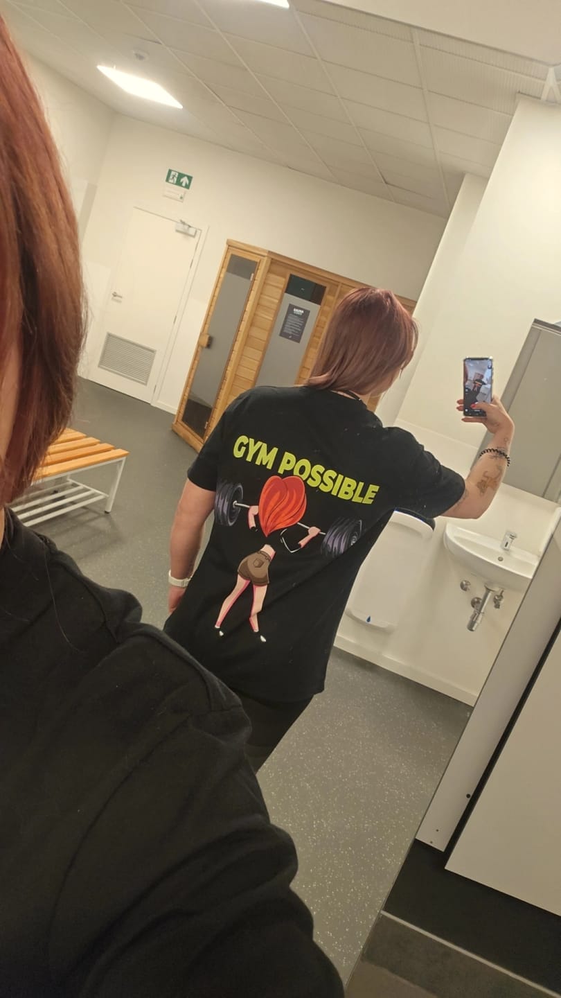 Customer photo review of Gym Possible (Backprint) Shirt