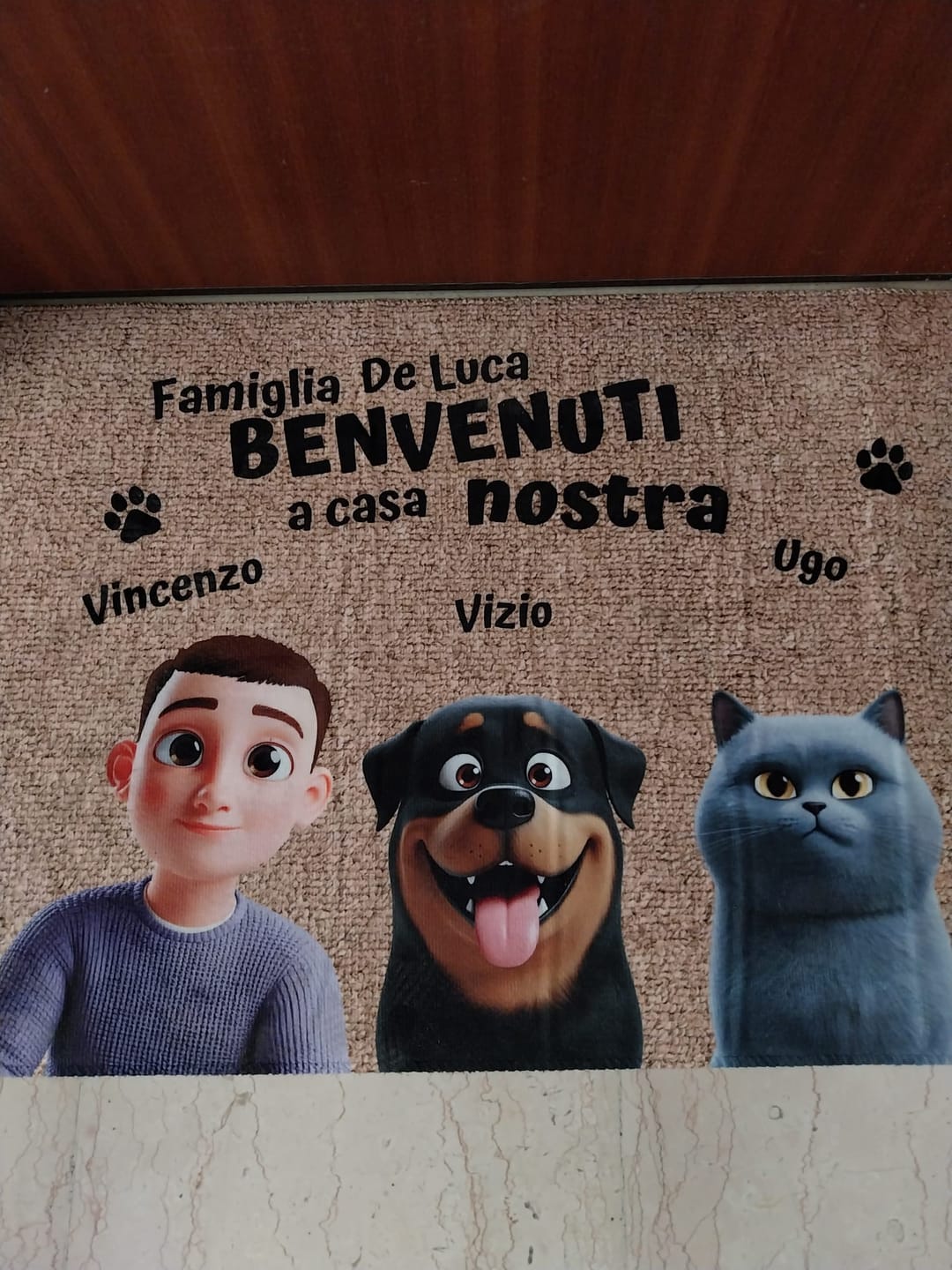 Customer photo review of Casa nostra - Zerbino personalizzato