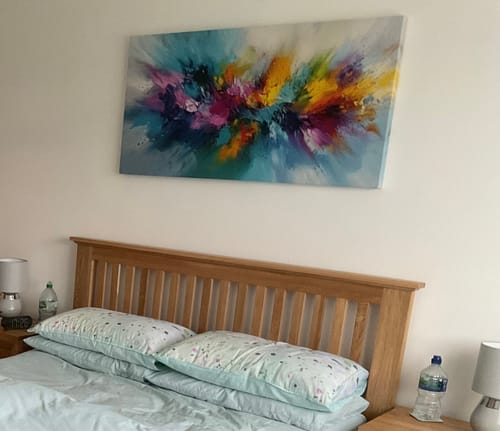 Customer photo review of Colorful Abstract Multicolored Bright Living Room Wall Art