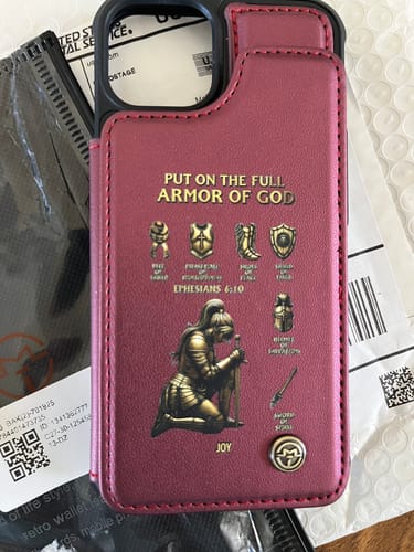 Customer photo review of Put On The Full Amor Of God - Personalized Christian Wallet Phone Case