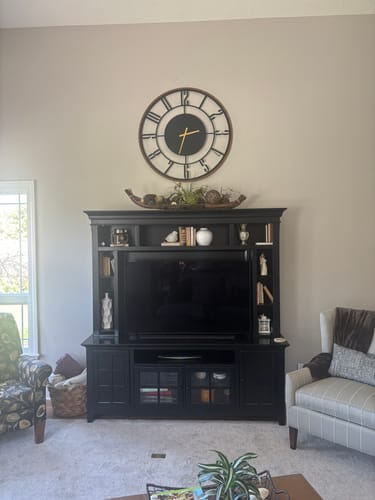 Customer photo review of METAL WALL CLOCK with Wooden Corners