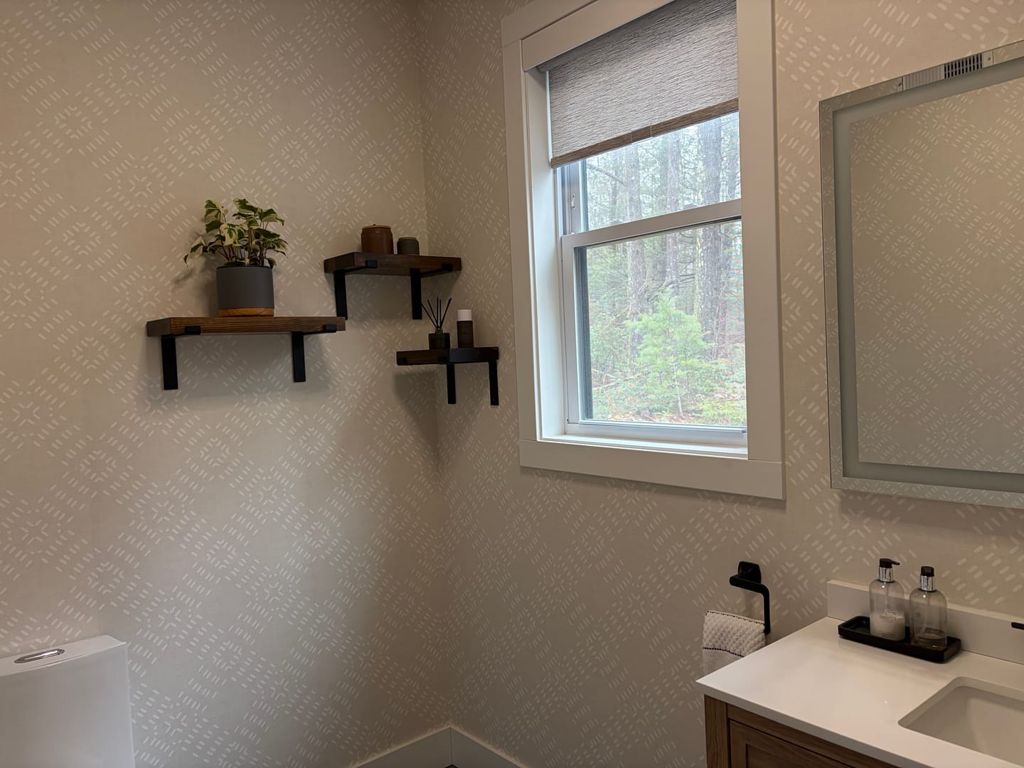 Customer photo review of Rustic Shelves with Brackets