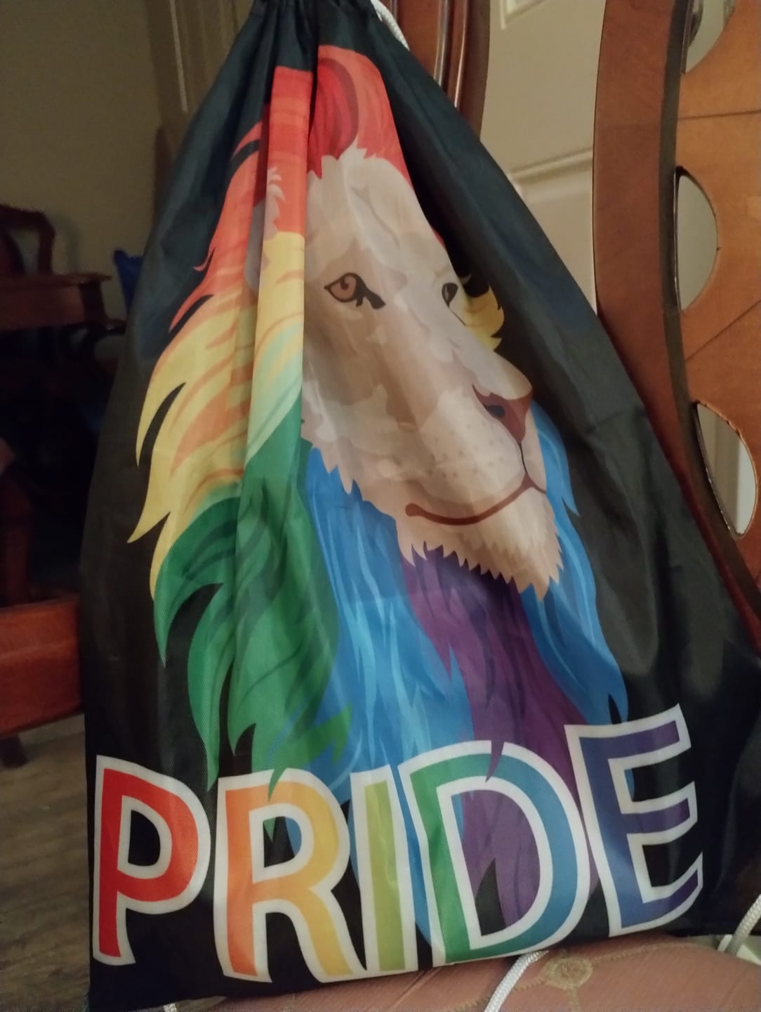 Customer photo review of Pride Lion Drawstring Bag