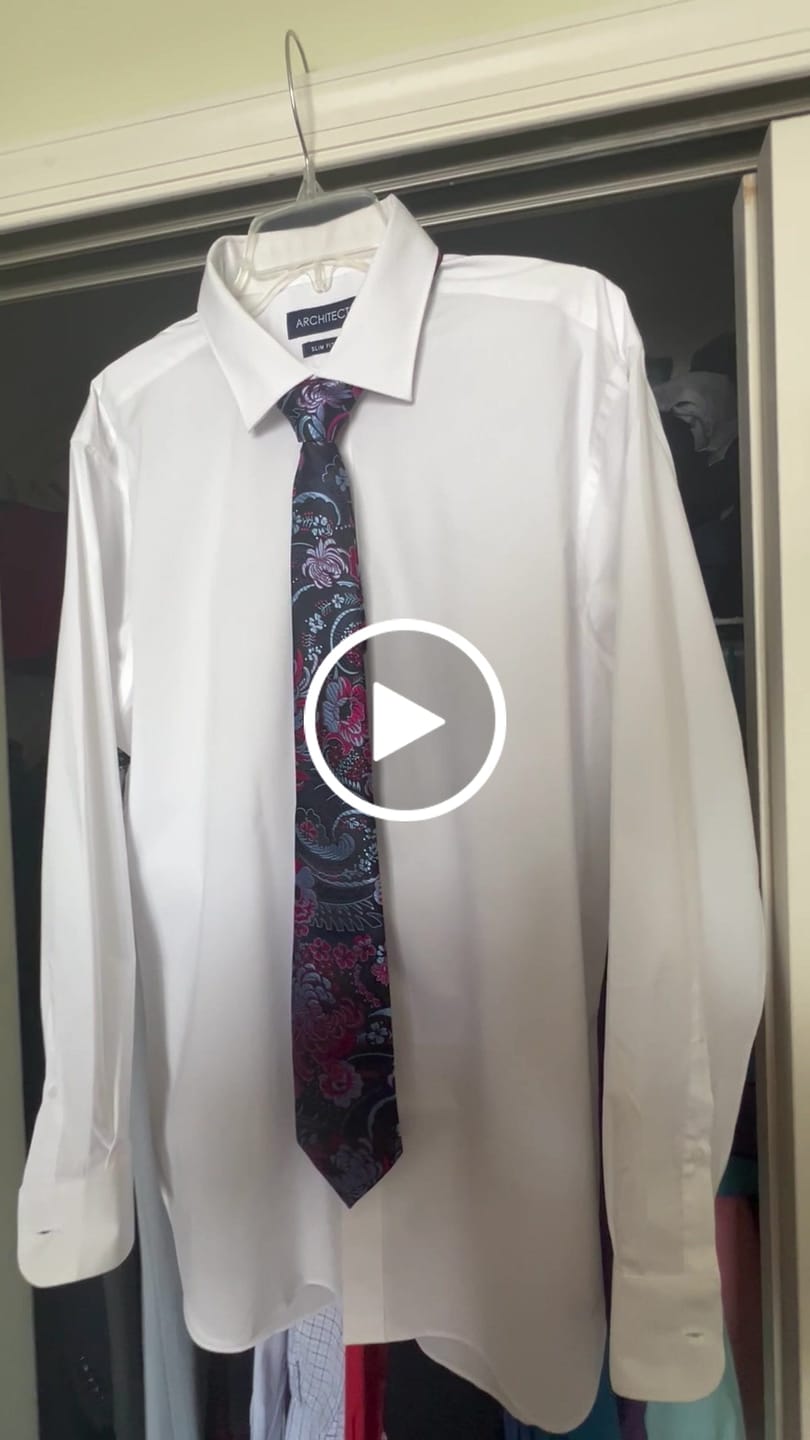 Customer video review of Barry. Wang Blue Red Jacquard Paisley Tie Handkerchief Cufflinks Set