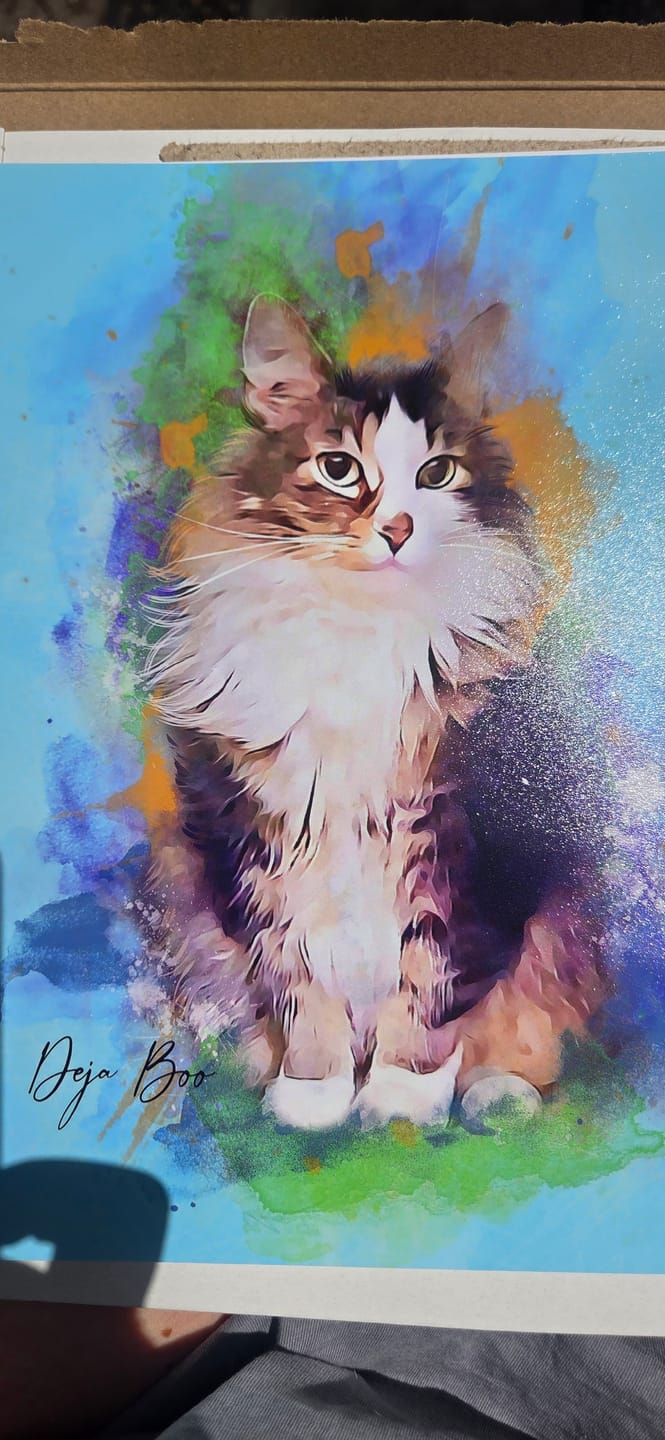 Customer photo review of Watercolor Pet Portrait Wall Art