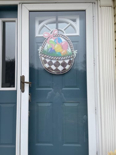 Customer photo review of Easter Basket Checkerboard Door Hanger