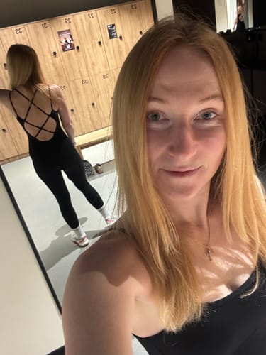 Customer photo review of The Elan Crop Top Tennis Skirt 2-Piece Set