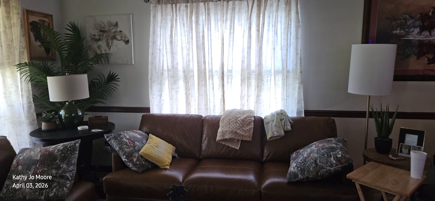 Customer photo review of Vine Blossom Linen Blend Curtains