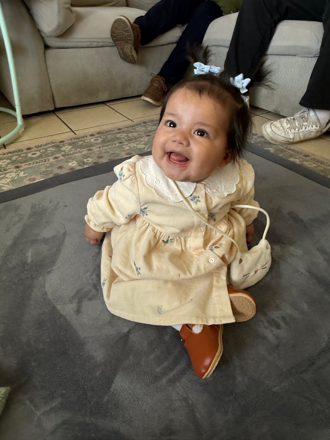 Customer photo review of Dave&Bella Toddler Girls Yellow Party Dress (wallet bag)
