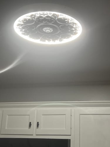 Customer photo review of Decorative French White Medallion LED Flush Mount Light