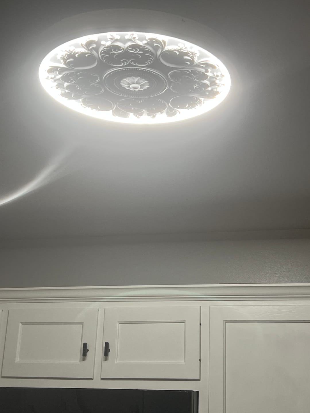 Customer photo review of Decorative French White Medallion LED Flush Mount Light