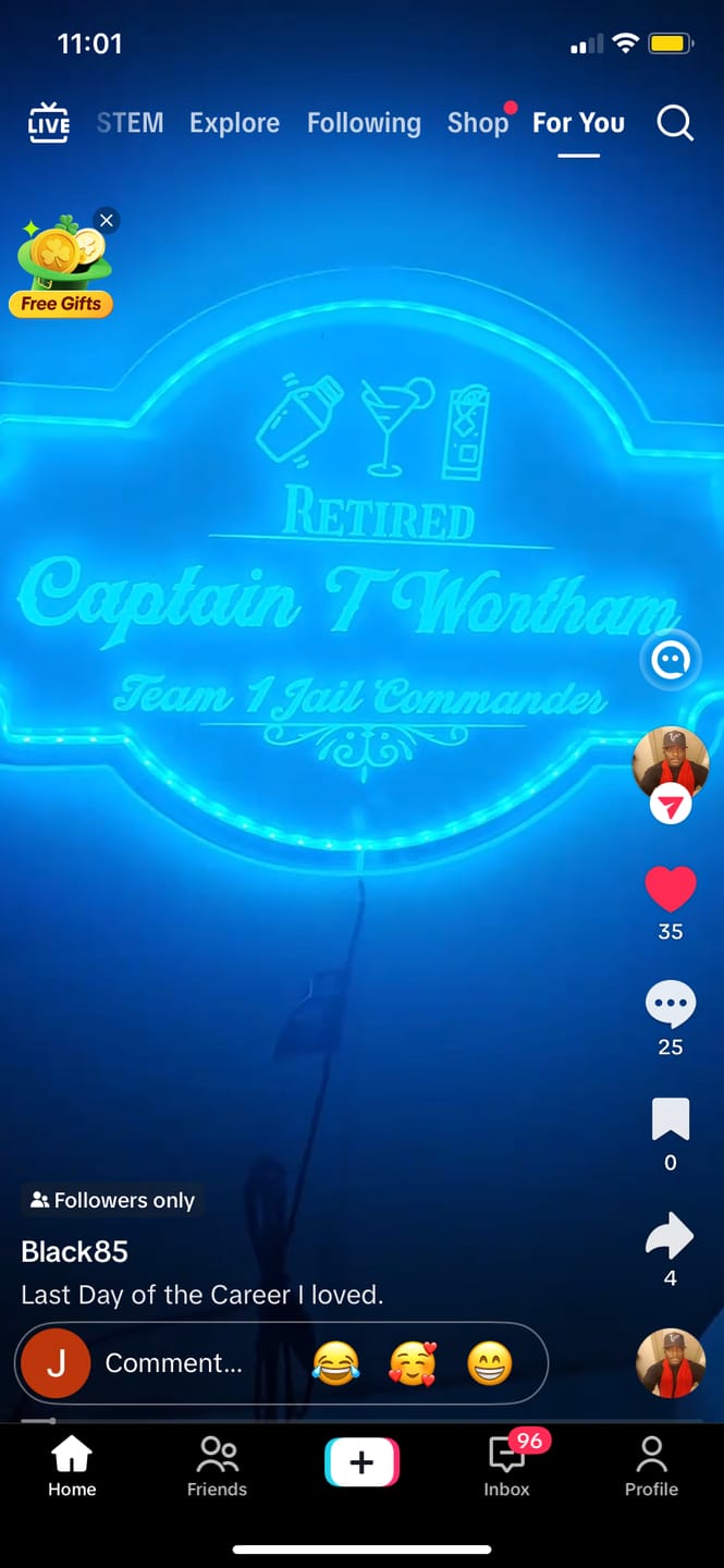 Customer photo review of Personalized LED Color Changing Acrylic Liquid Lounge Sign