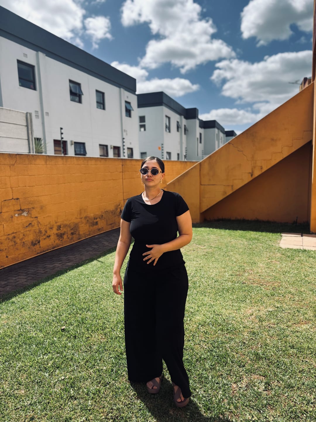 Customer photo review of Black Straight Leg Resort Pants