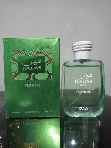 Reseña con foto de un cliente sobre Perfume Rasasi Hawas Tropical 100 ml EDP
