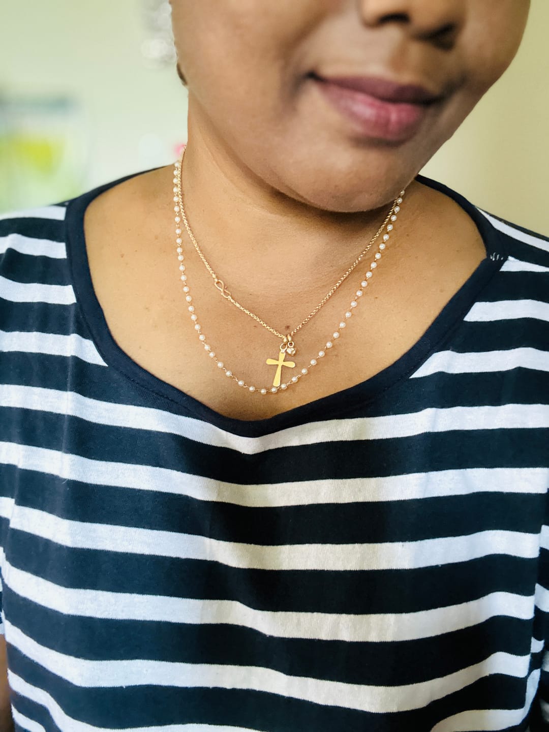 Customer photo review of Timeless Beauty Pearl Chain Necklace