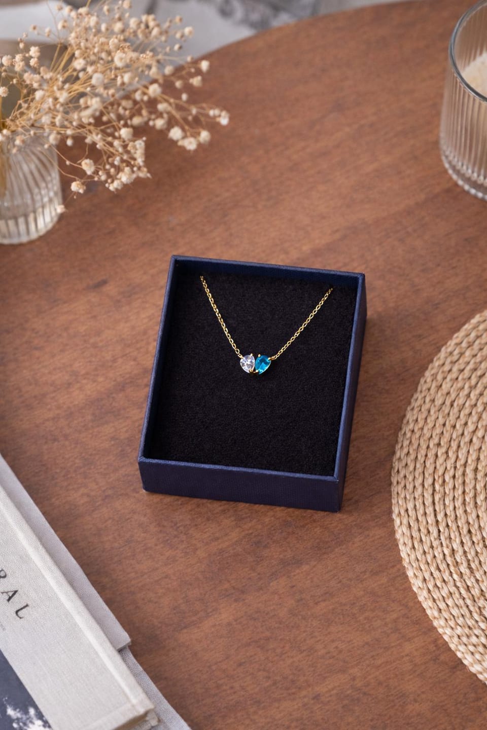 Customer photo review of Custom Heart Birthstone Necklace - Sterling Silver
