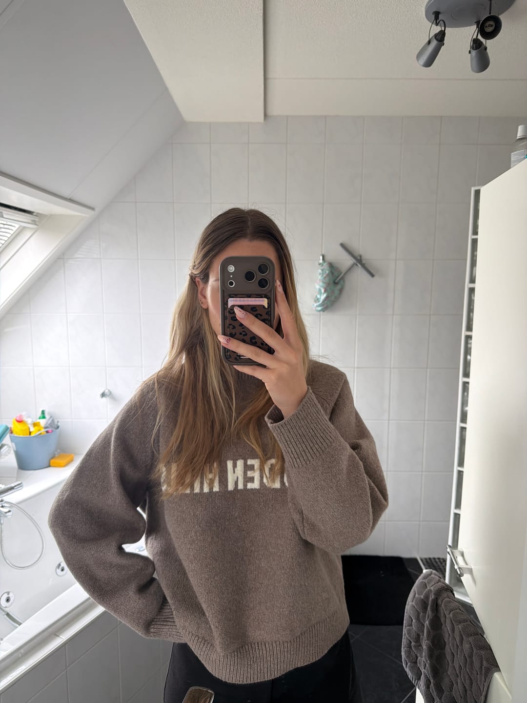 Customer photo review of KNIT SWEATER TAUPE