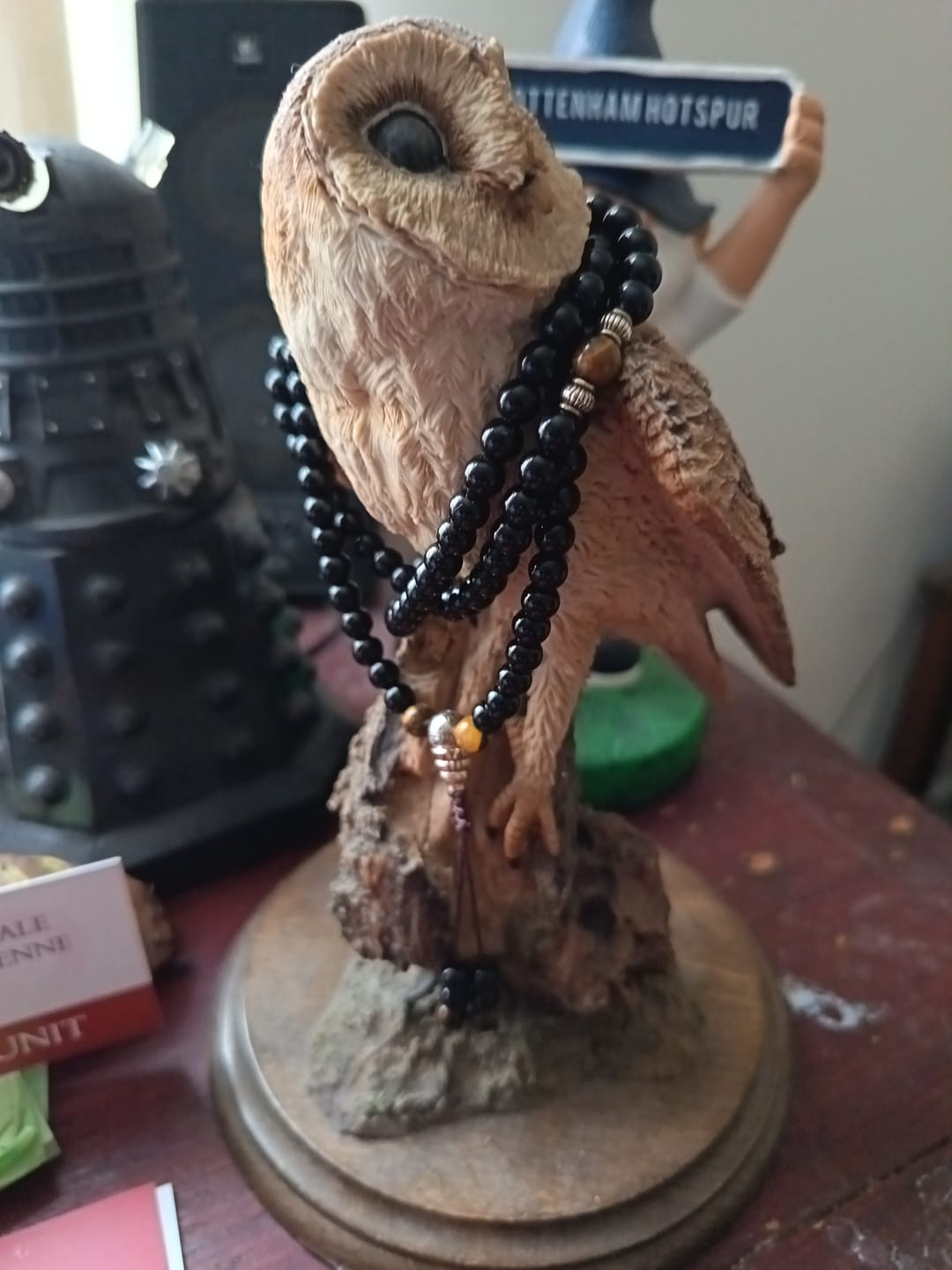 Customer photo review of Buddha Stones Black Obsidian Tiger Eye Blessing Mala Bracelet