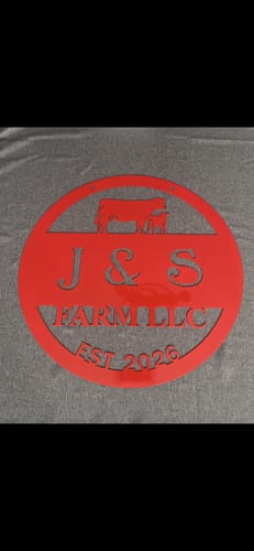Customer photo review of Circle Farm Sign With Image