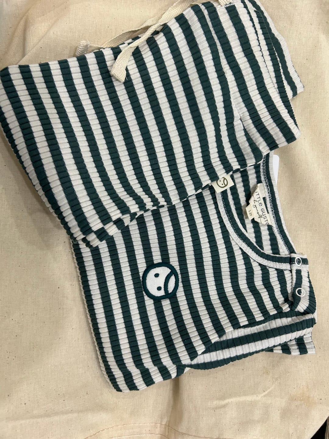Customer photo review of Organik Pamuklu Kaşkorse Modal Yeşil Bebek Takımı
