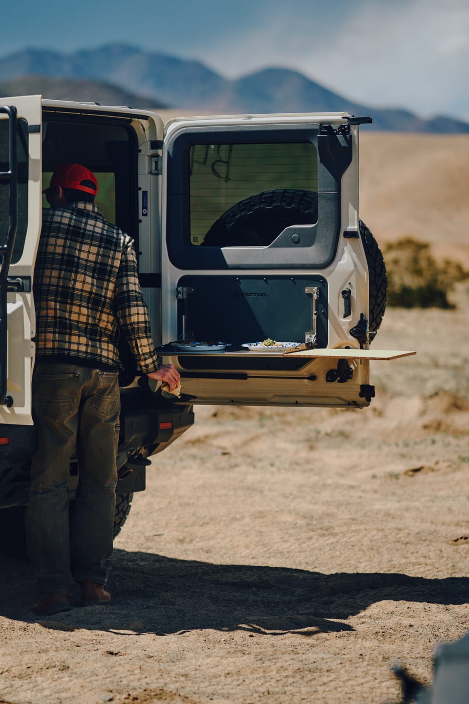 Customer photo review of Ineos Grenadier V2 Folding Tailgate Table with Extended Storage Cubby
