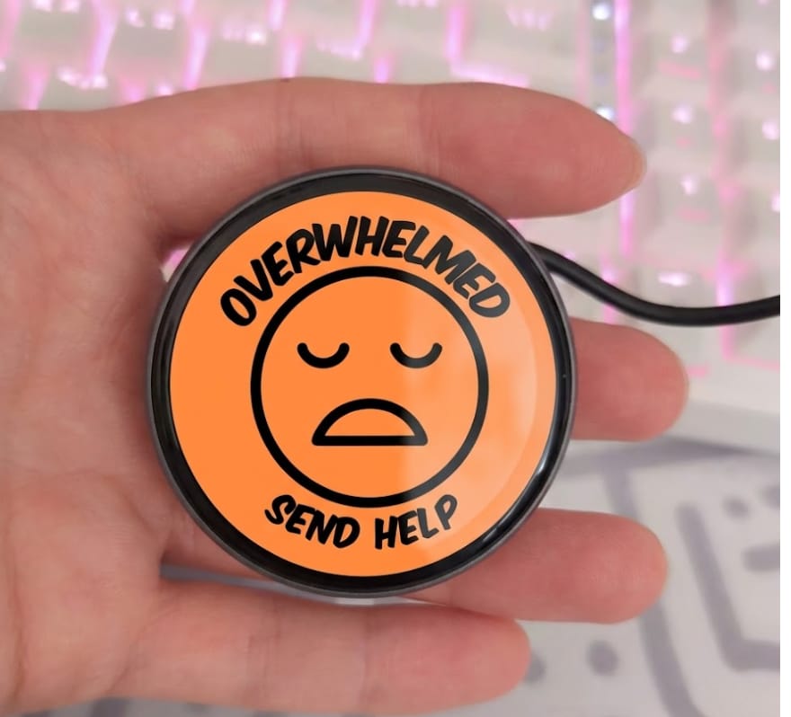 Customer photo review of FaceFlip™ | Mood Badge