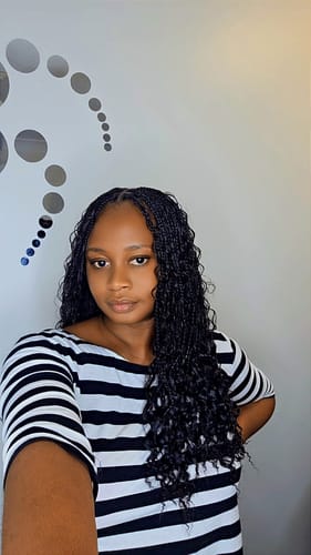 Customer photo review of 22 Inch Pre-Stretched Braiding Hair