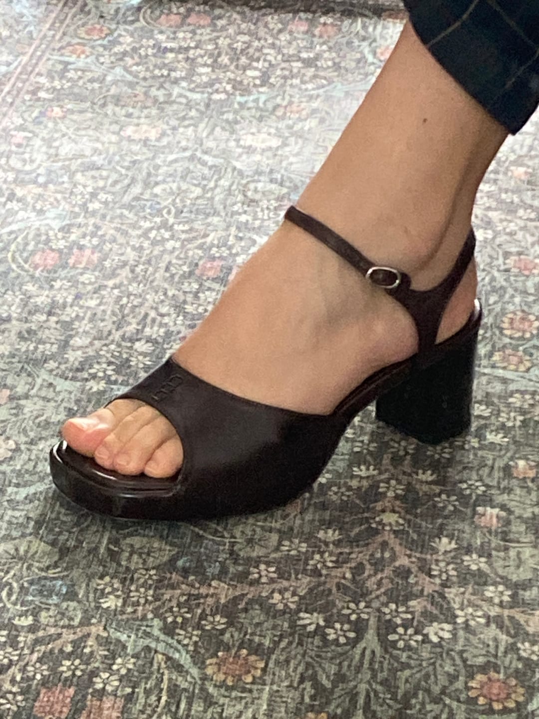 Customer photo review of Joni Sandal, Espresso Leather