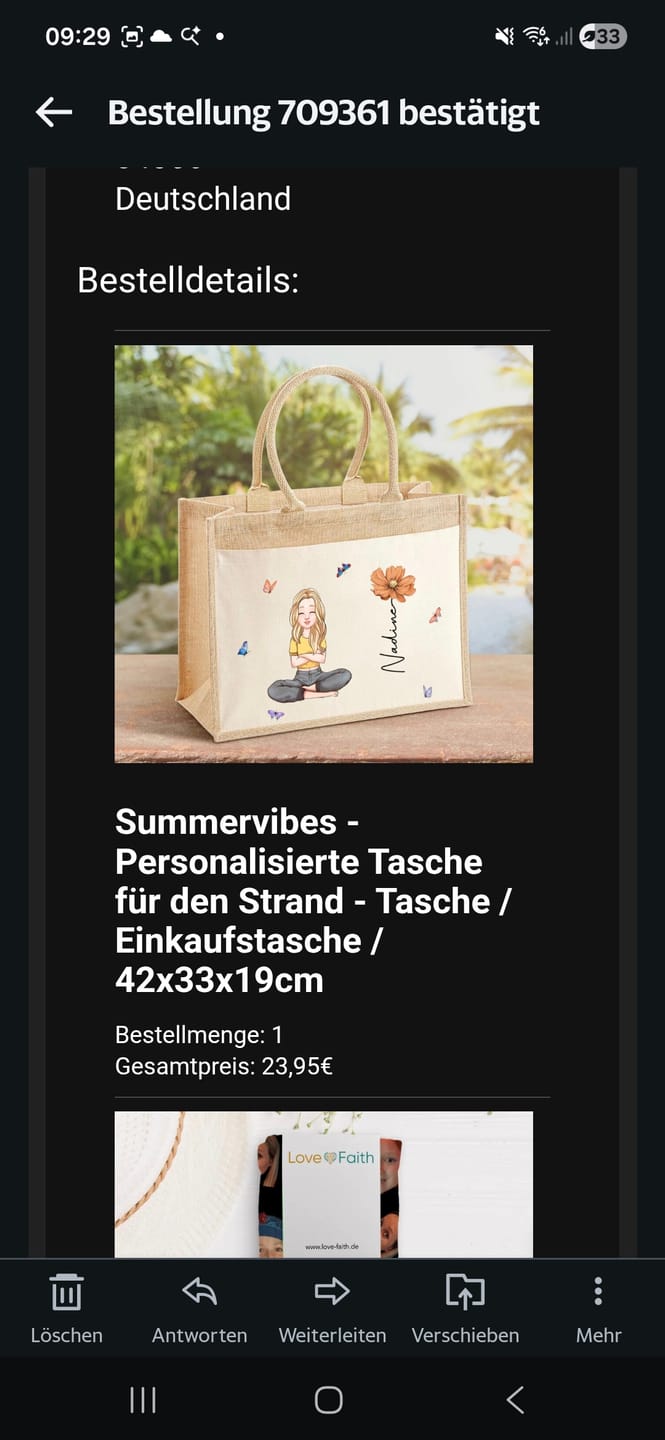 Customer photo review of Summervibes - Personalisierte Tasche für den Strand