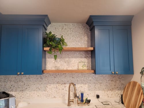 Customer photo review of Rustic Floating Shelves