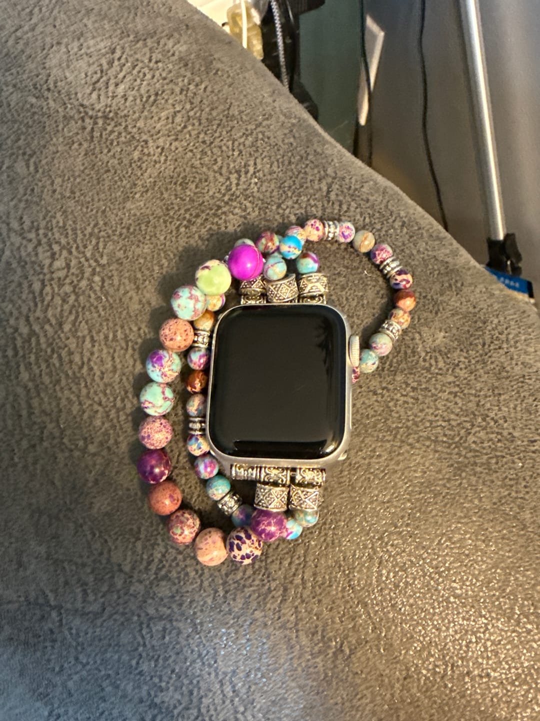 Customer photo review of Intense Jasper Stretch Apple Watch Strap