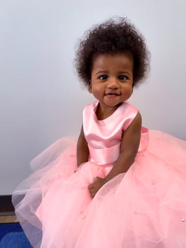 Customer photo review of Children's Beauty Pageant Dress Fluffy Beads Princess Dress First Birthday Princess Dress