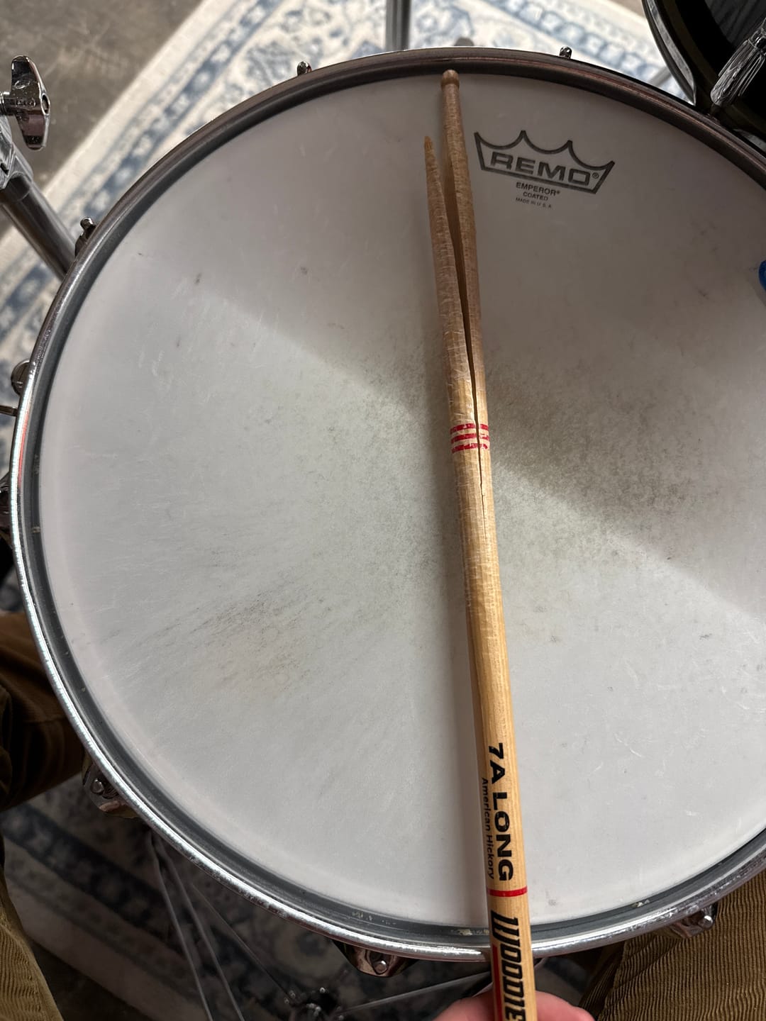 Customer photo review of American Hickory 7A Long Drumsticks