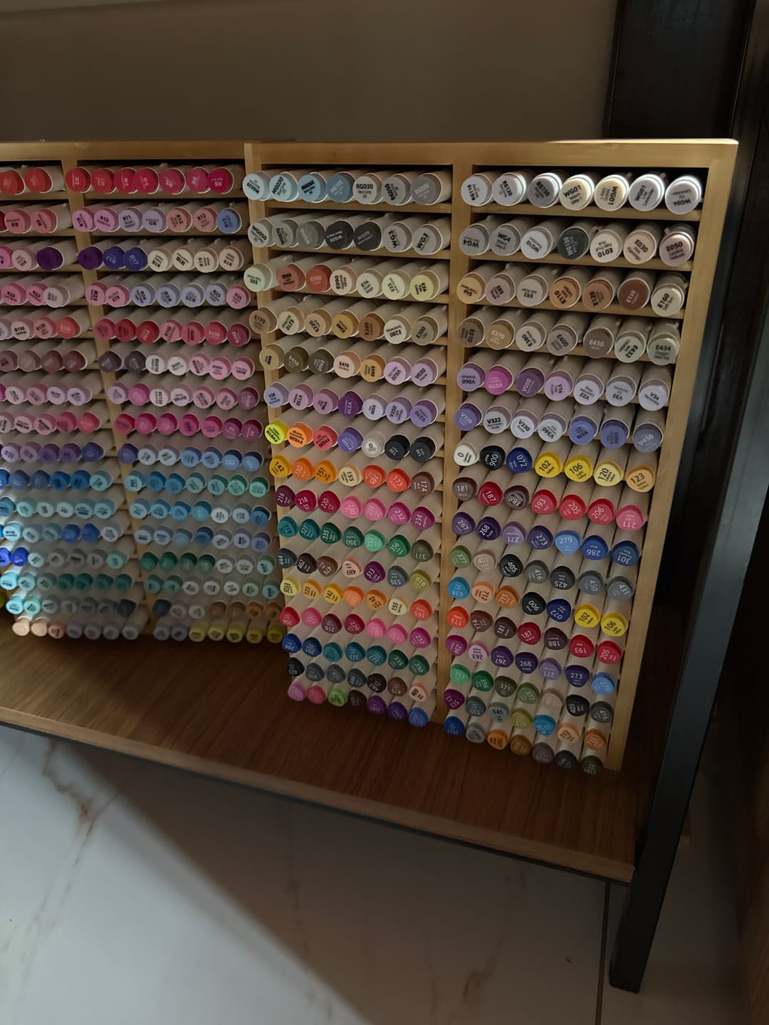 Customer photo review of Ohuhu Bamboo Marker Organizer (Brazil Domestic Shipping)