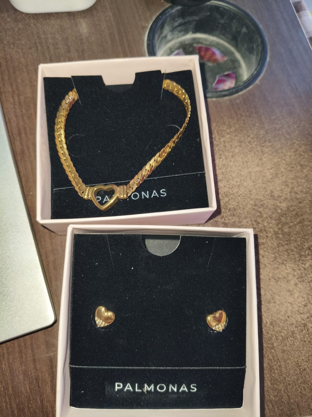 Customer photo review of Cuban Chain Hollow Heart Necklace