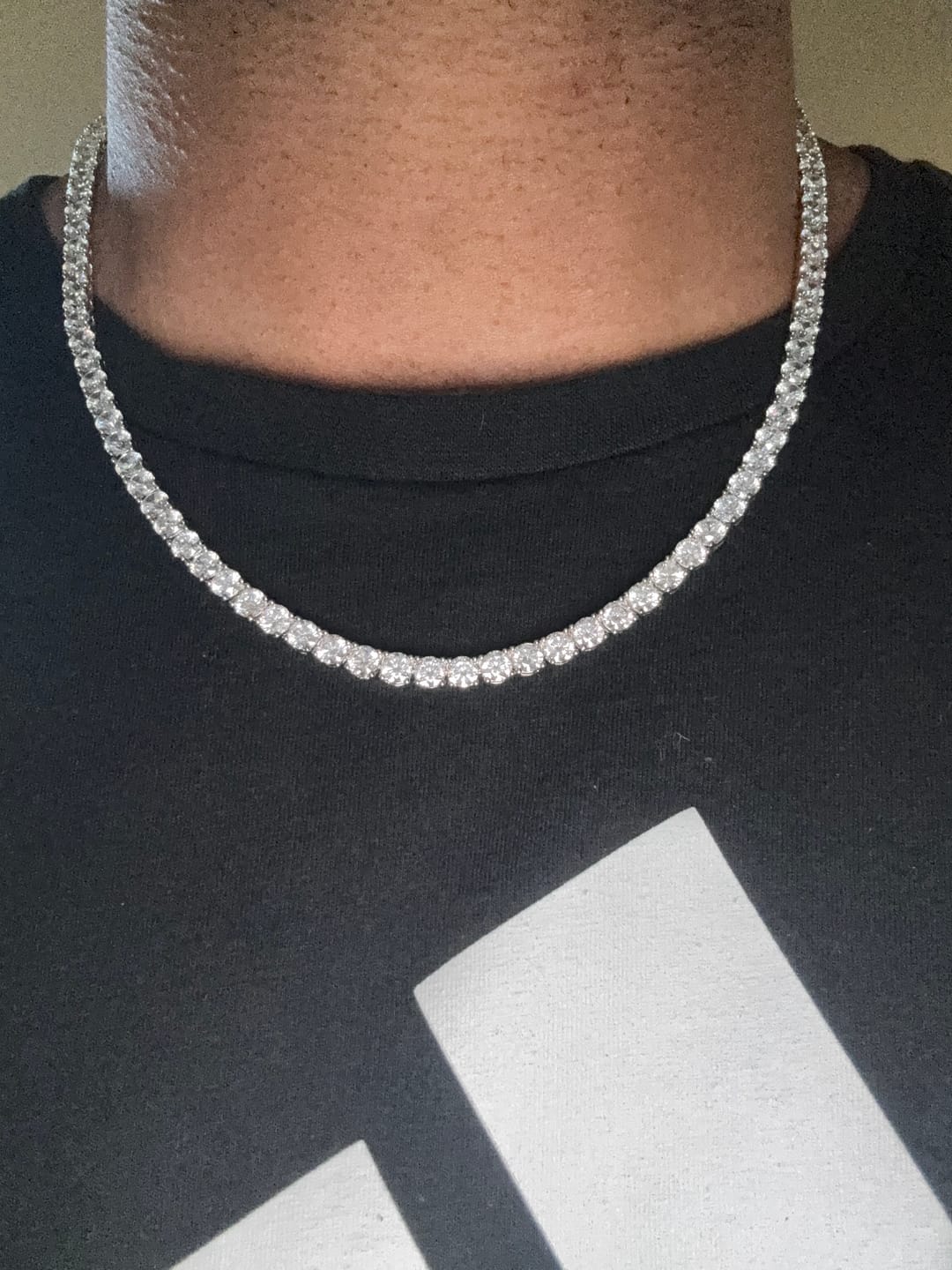 Customer photo review of 6mm Diamond Tennis Chain - 14k White Gold
