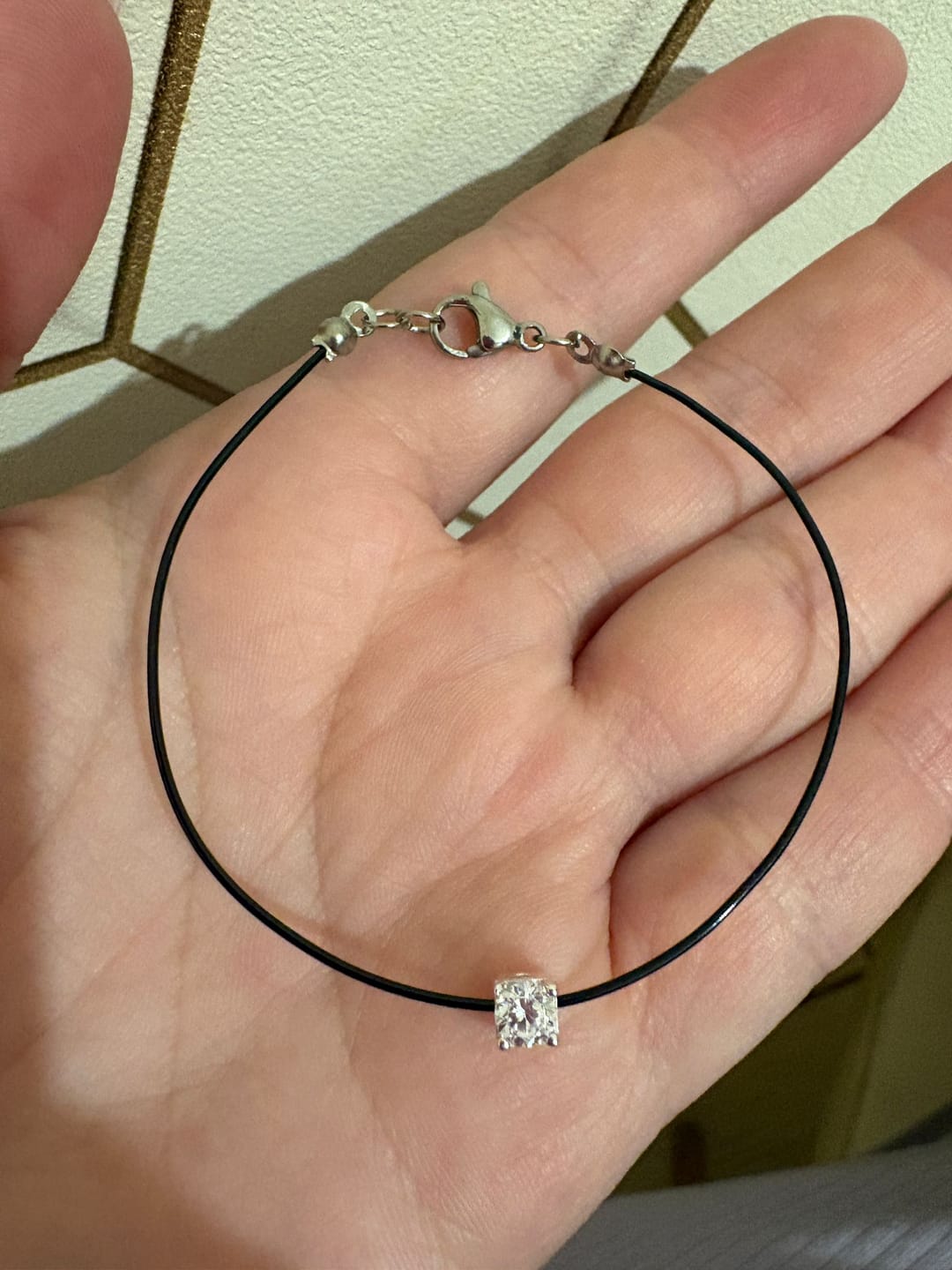 Customer photo review of 2pcs 925 Sterling Silver with Cubic zirconia ,Jewellery Cube Beads  , 4mm Cube, 1mm hole