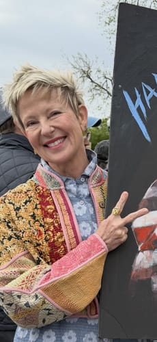 Customer photo review of The Kaira Cropped Quilted Patchwork Kantha Jacket
