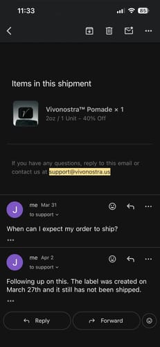 Customer photo review of Vivonostra™ Pomade