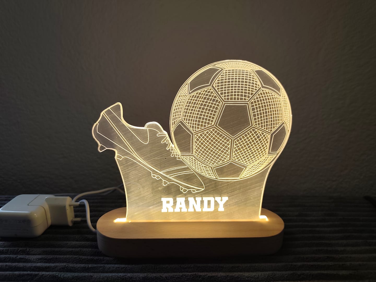 Customer photo review of 3d fußball nachtlicht