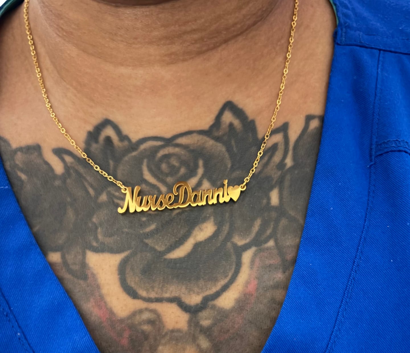 Customer photo review of Name Heart Necklace