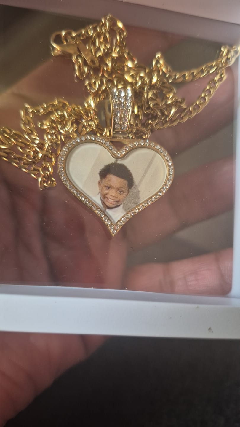 Customer photo review of Iced Photo Pendant w/ Cuban Chain