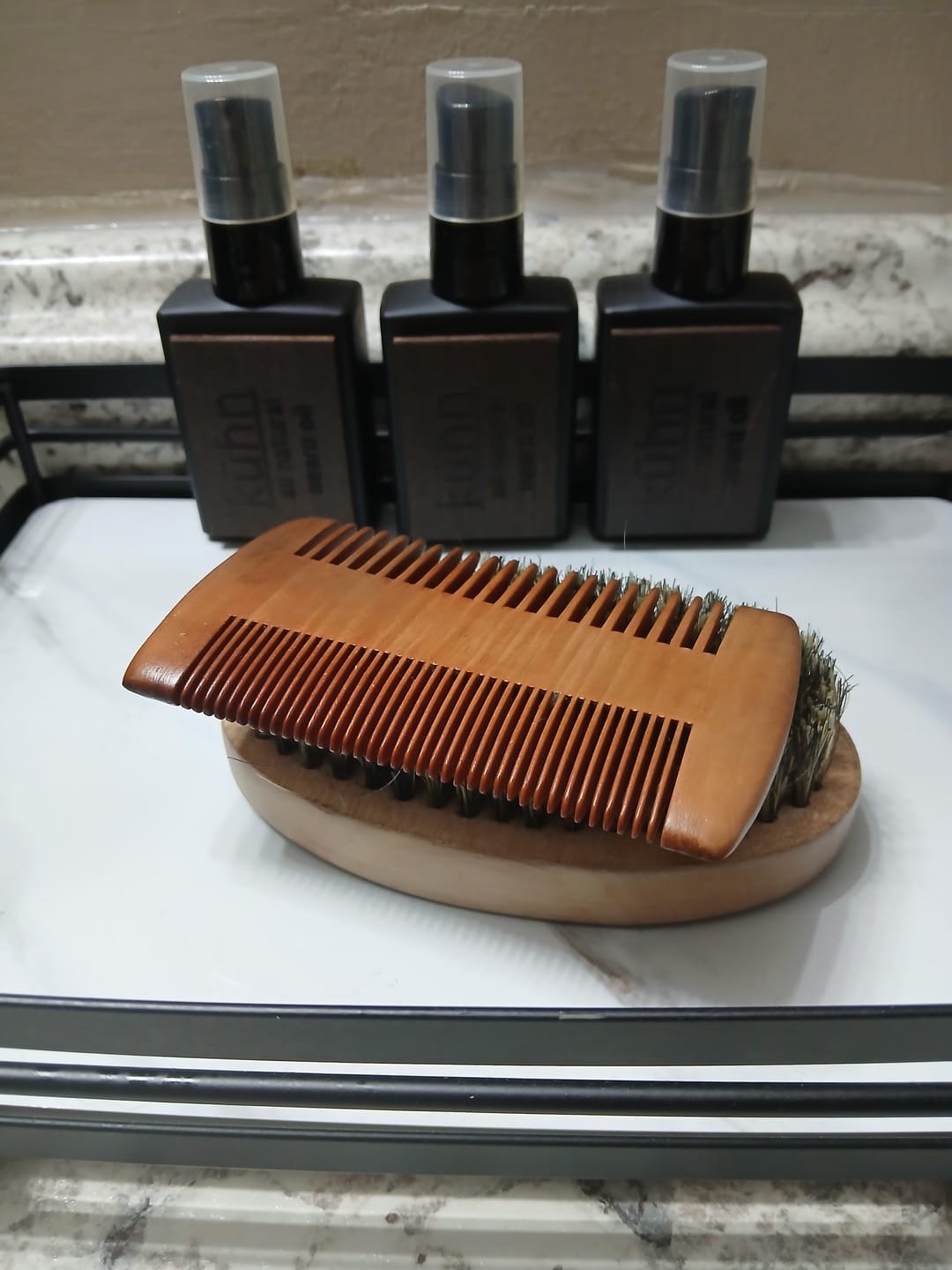 Customer photo review of 3 beard oil gift set (NEW)