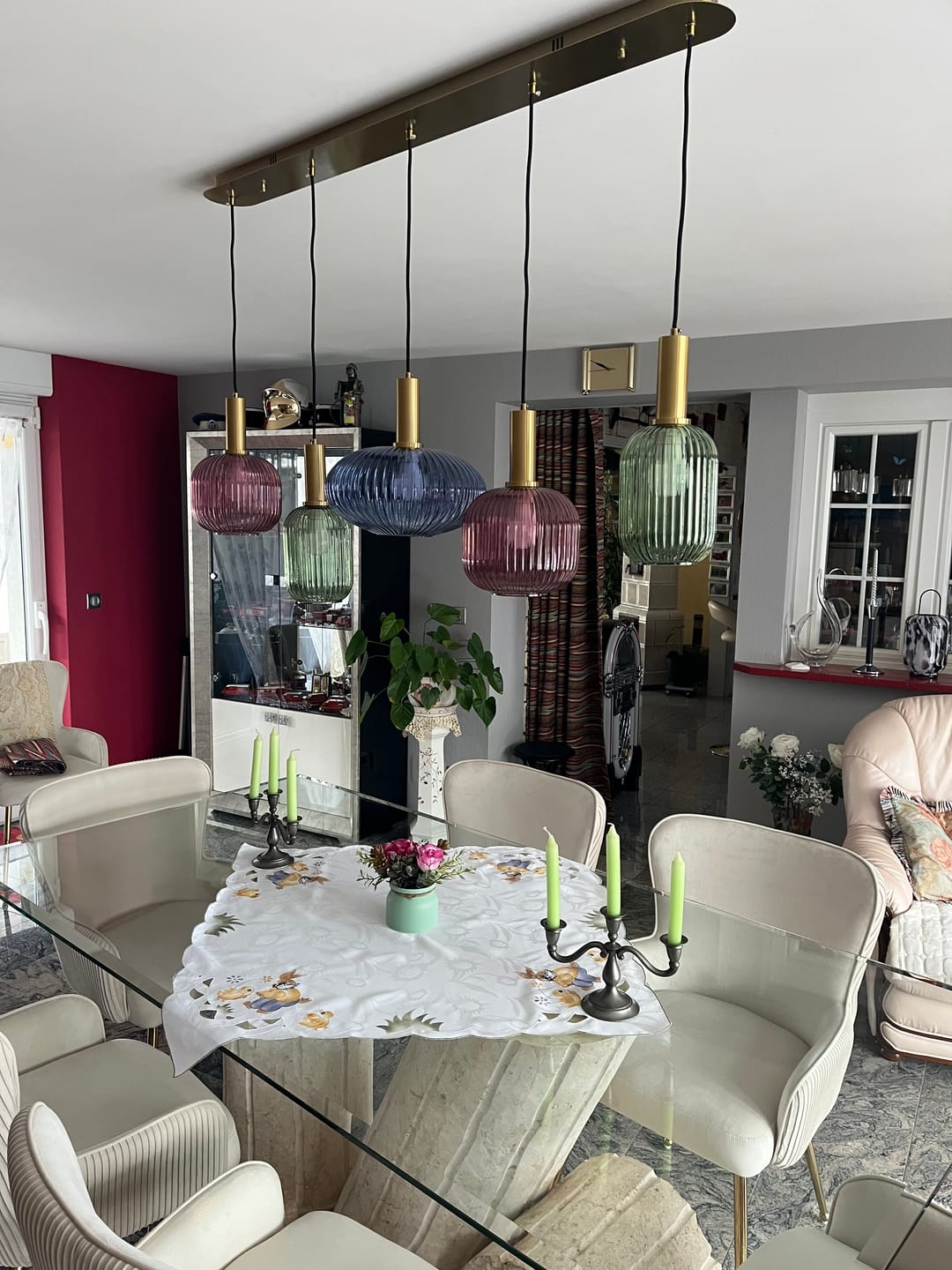 Customer photo review of Suspension chic en verre vintage CRISTALI | 100% Personnalisable