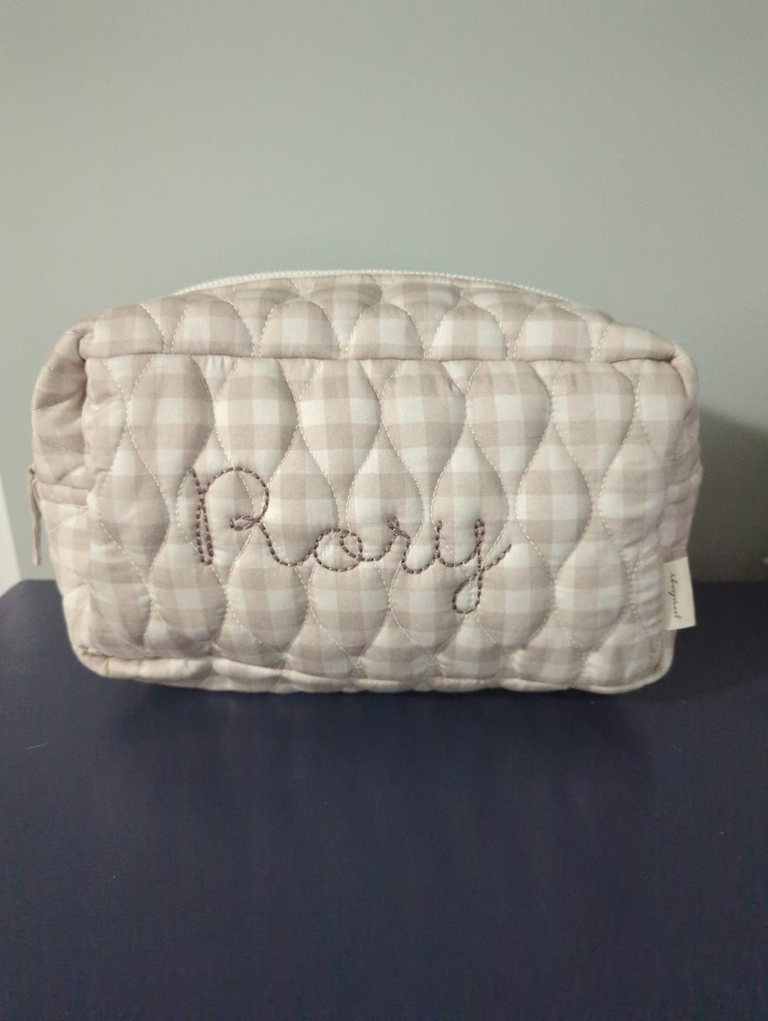 Customer photo review of Toiletry Pouch - Beige Gingham