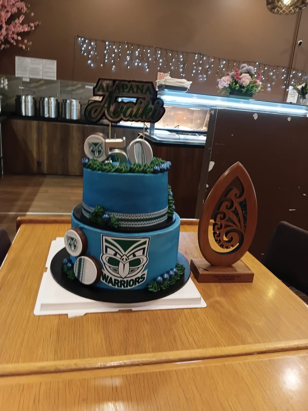 Customer photo review of NZ Maori Pacific Rimu Sculptural Koru Trophy