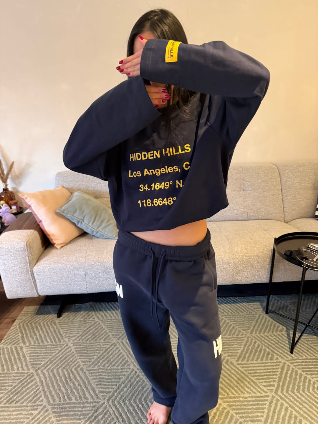Customer photo review of GATED COMMUNITY STRAIGHT LEG SWEATPANTS NAVY